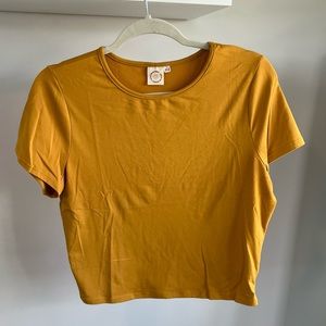 ✨ 3 for $15 Sale ✨ Live In The Moment Mustard Yellow Crop Top